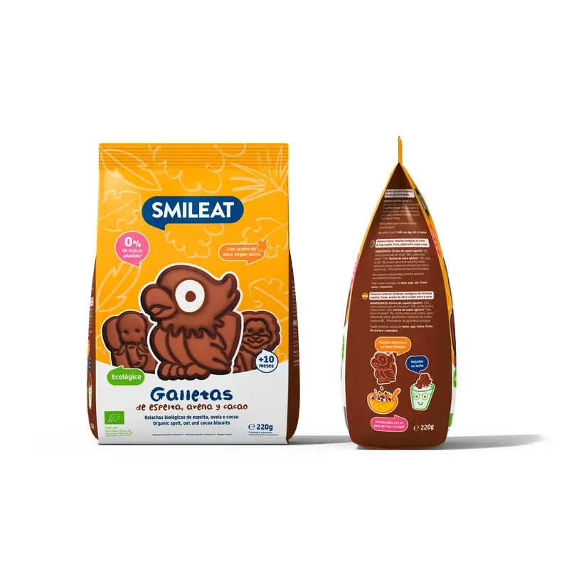 Biscoito ecológico de cacau Smileat , 220 gr