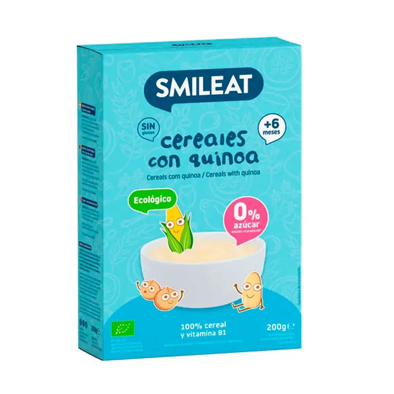 Sorriso de Quinoa Orgânica com Quinoa Orgânica, 200g de papa de cereais sem glúten