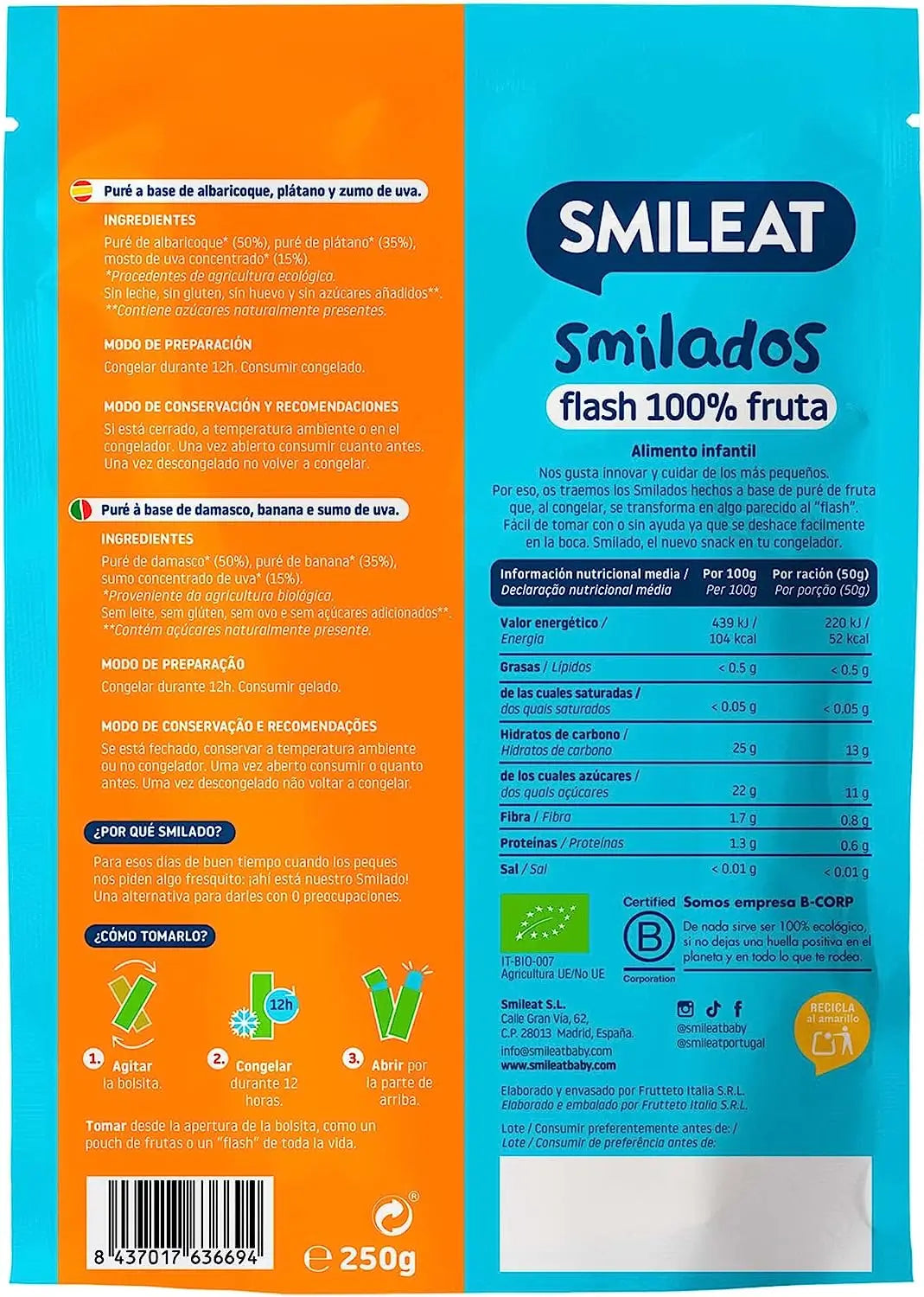 Smileat Smiled Alperce-Banana Smileat Eco 50G