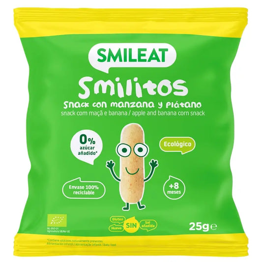 Smileat Smilito Snacks Maçã & Banana Eco Smileat , 25 gramas