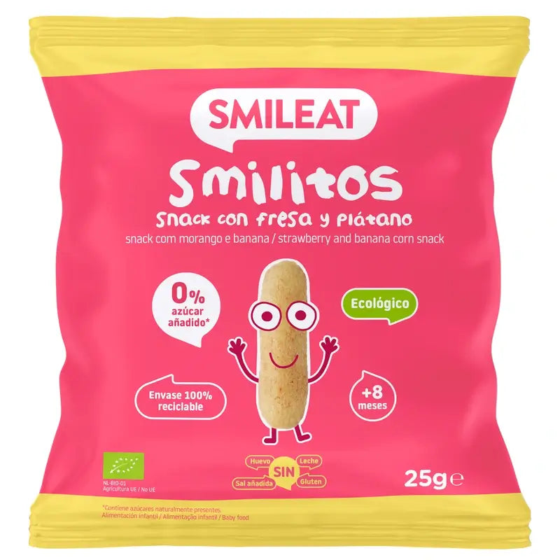 Smileat Smilitos Morango & Banana Eco , 25 gramas