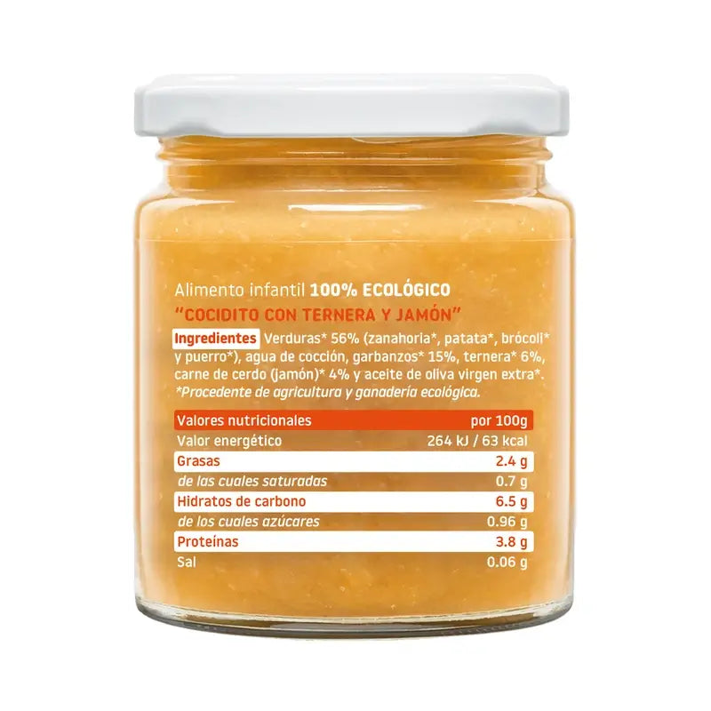 Frasco de guisado de carne e fiambre Smileat, 230 gramas