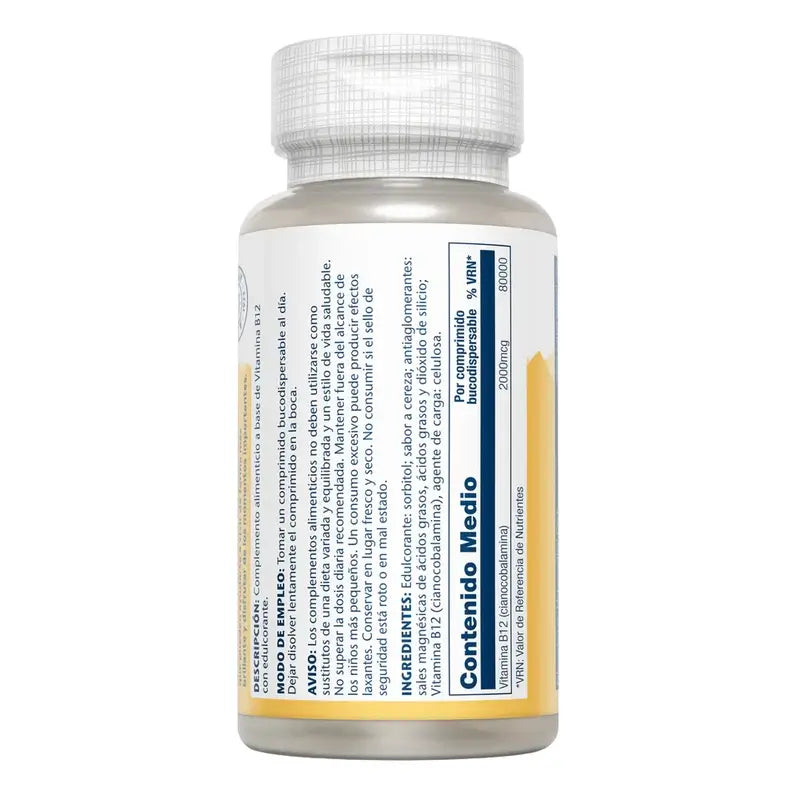 Solaray Vitamina B12 2000mcg, 90 Comprimidos