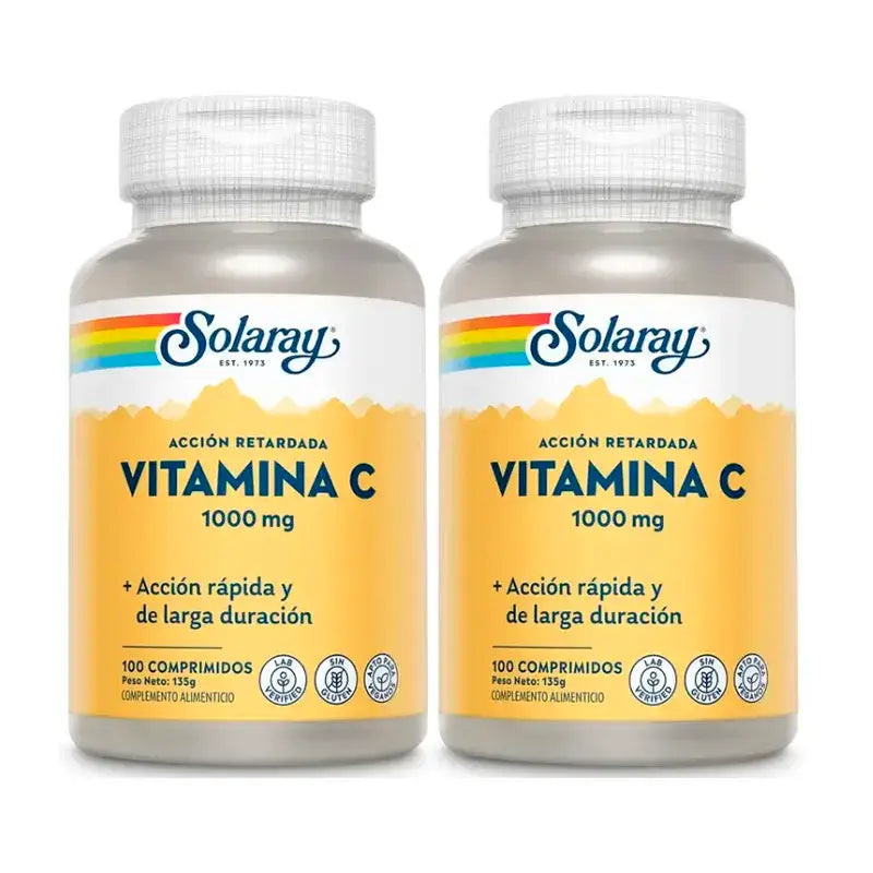 Solaray Vitamina C 1000 Mg. Embalagem 2 x 100 Comp.