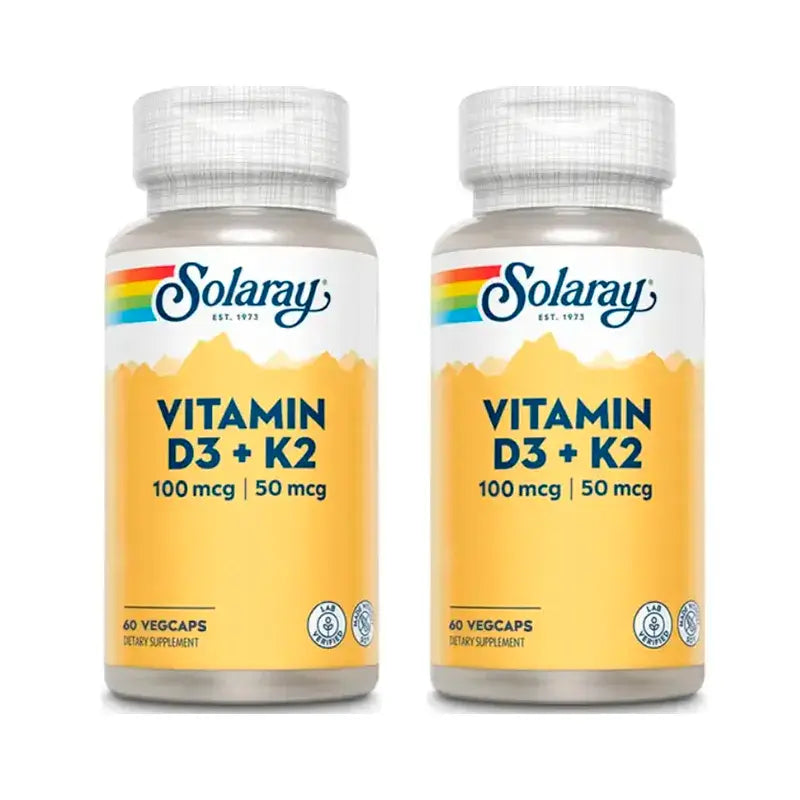 Solaray Vitamin D3 & K2 Pack 2 x 60 Cápsulas