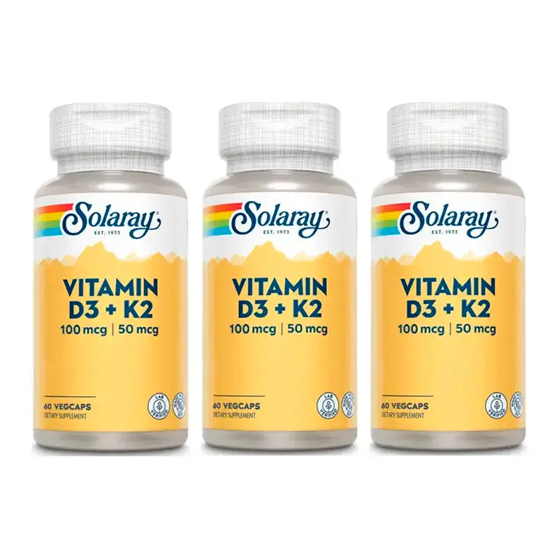 Solaray Vitamin D3 & K2 Pack 3 x 60 Cápsulas