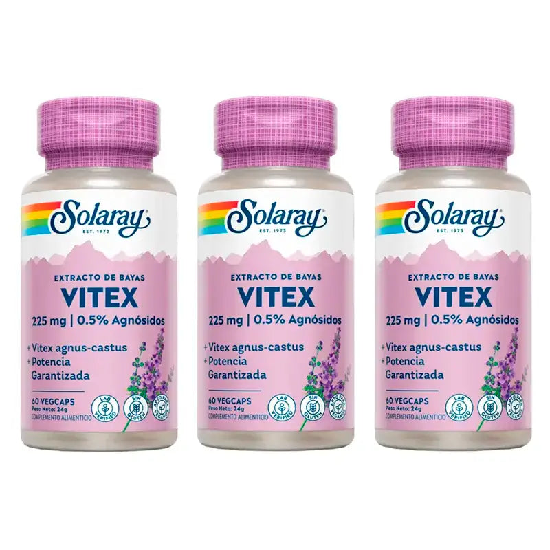 Solaray Vitex (Chasteberry) Embalagem 3 x 60 Cápsulas