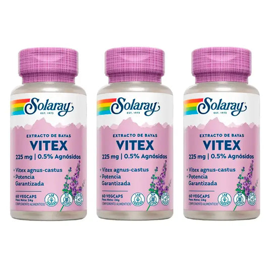 Solaray Vitex (Chasteberry) Embalagem 3 x 60 Cápsulas