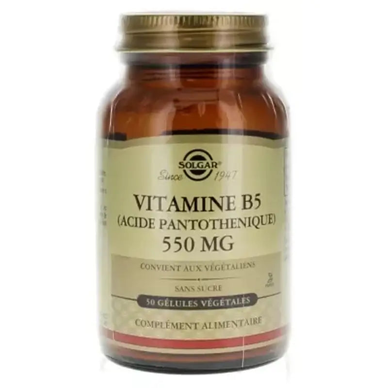 Solgar Ácido Pantoténico 550mg, 50 Cápsulas