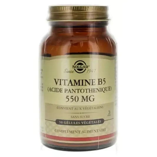 Solgar Ácido Pantoténico 550mg, 50 Cápsulas