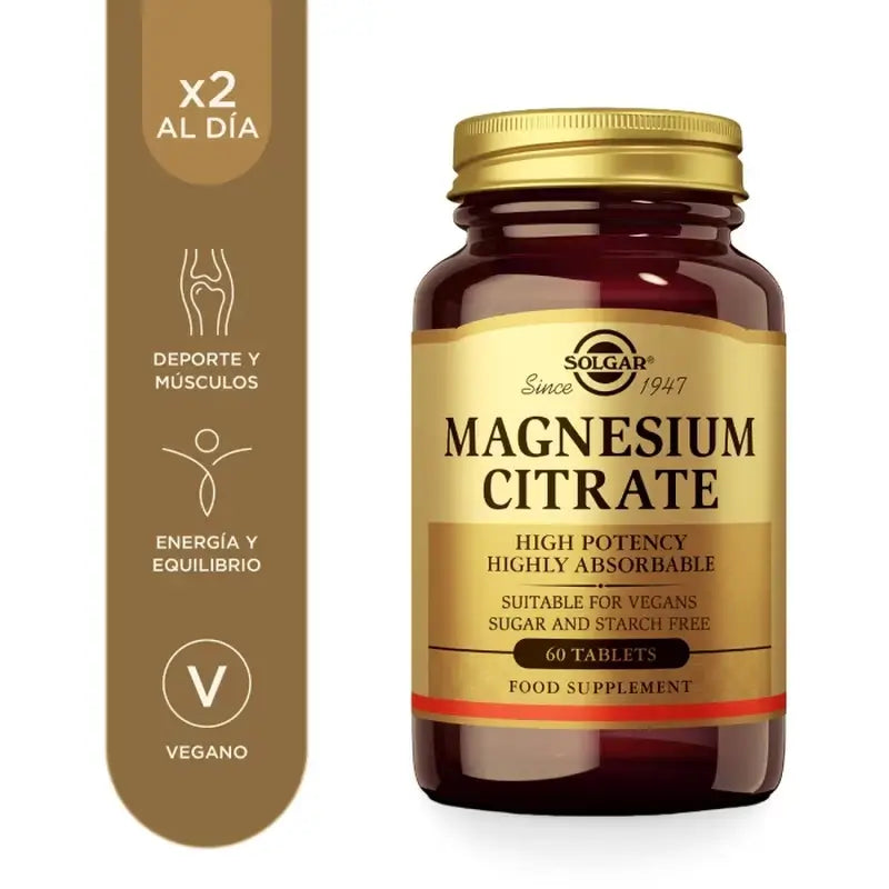 Solgar Magnesium Citrate, 120 Comprimidos