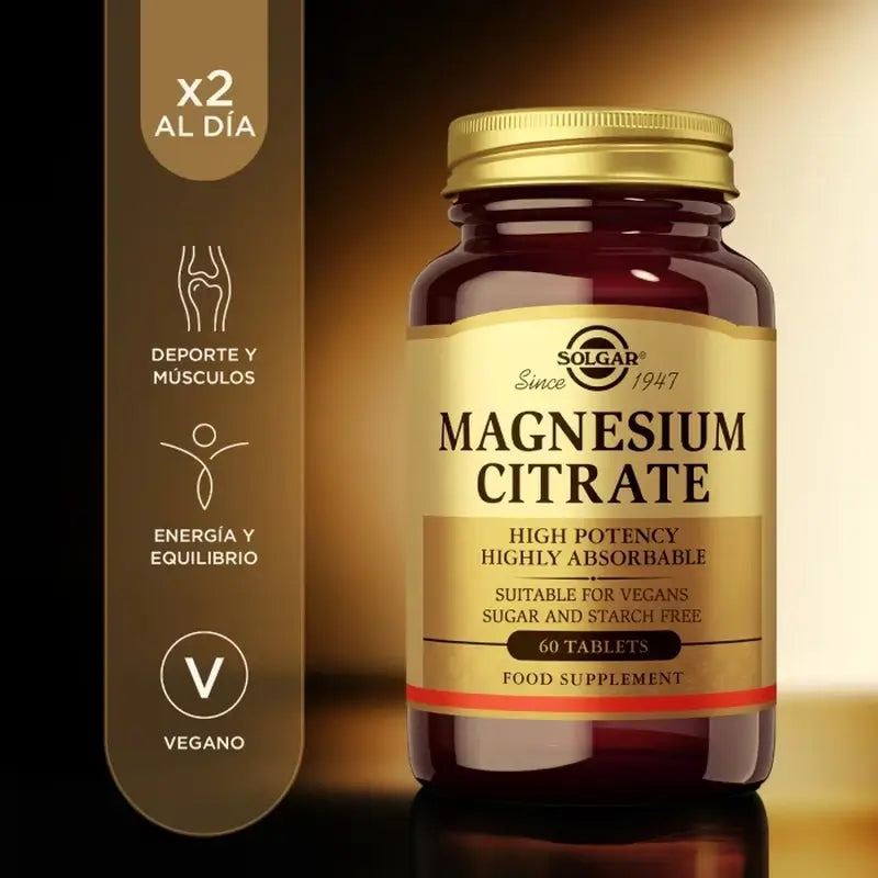 Solgar Magnesium Citrate, 120 Comprimidos