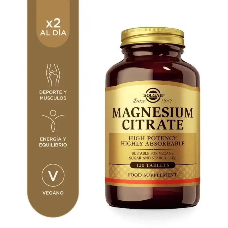 Solgar Magnesium Citrate, 120 Comprimidos