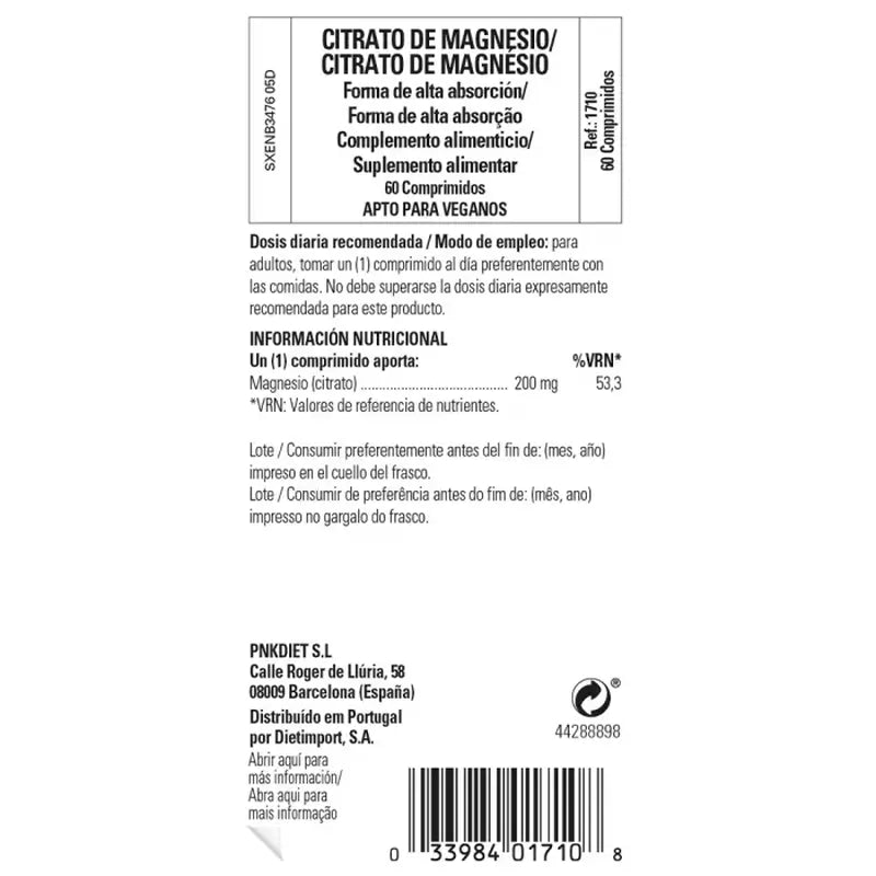 Solgar Magnesium Citrate, 120 Comprimidos