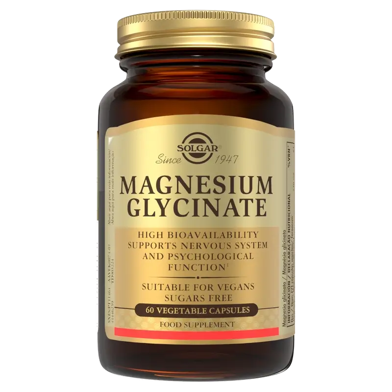 Solgar Magnesium Bisglycinate, 60 Cápsulas Vegetais