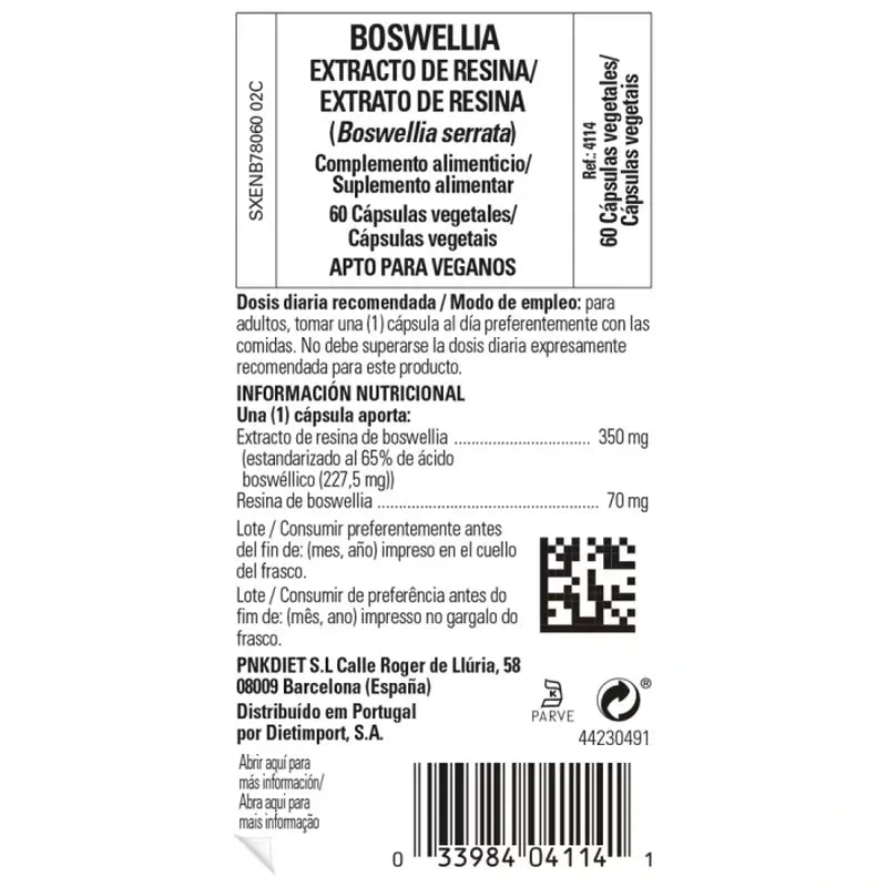 Solgar Extrato de Resina de Boswellia, 60 cápsulas