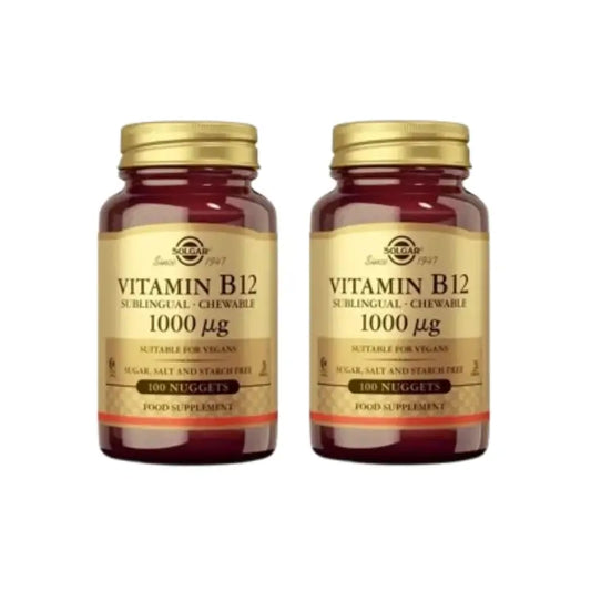 Solgar Vitamin B12 1000Mcg, 2X100 Comprimidos para mastigar
