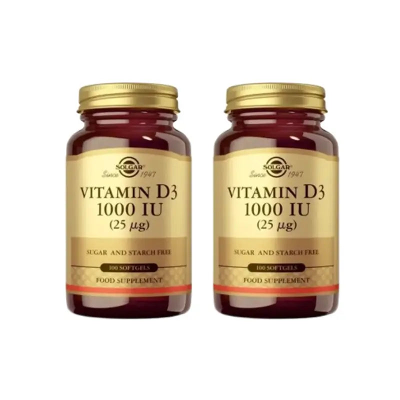 Solgar Vitamin D3 1000Ui, 2X100 Cápsulas