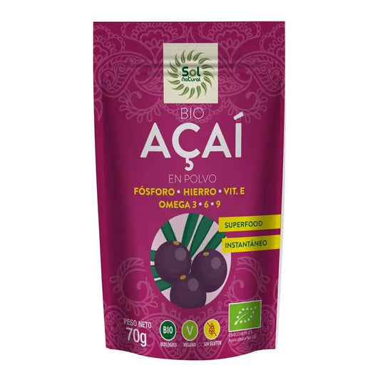 Solnatural Acai En Polvo Bio , 70 gr   