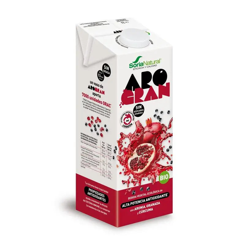 Soria Natural Bebida de Arroz Arogran com Romã Aronia 1Lt 6Ud