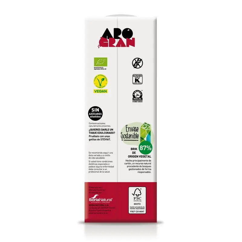Soria Natural Bebida de Arroz Arogran com Romã Aronia 1Lt 6Ud