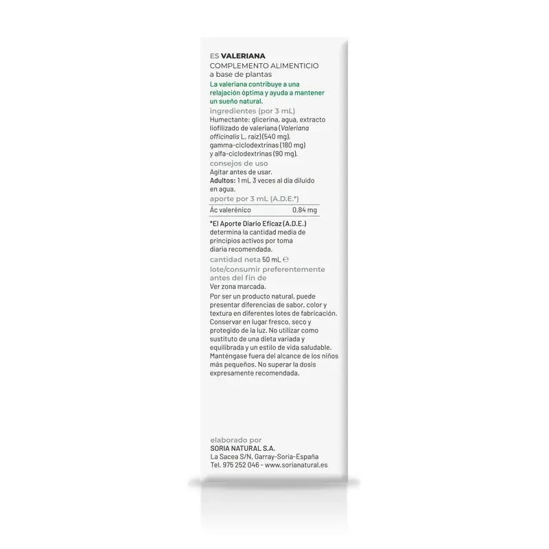 Soria Natural Extrato Natural de Valeriana, 50 ml