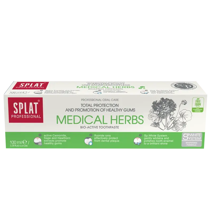 Pasta de dentes de ervas medicinais Splat Professional , 100 ml