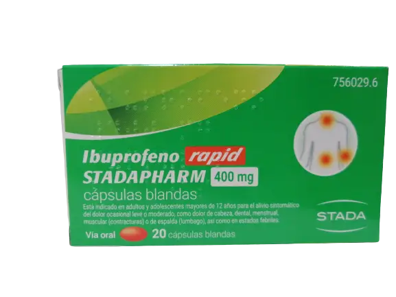 Stadapharm Ibuprofen Rapid 400 mg, 20 cápsulas