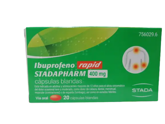 Stadapharm Ibuprofen Rapid 400 mg, 20 cápsulas