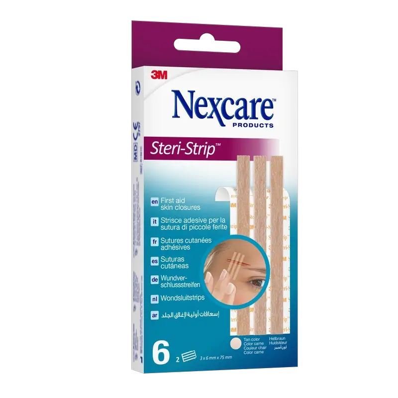 3M Sutura Adesiva Steri-Strip 75 x 6 mm 3 tiras