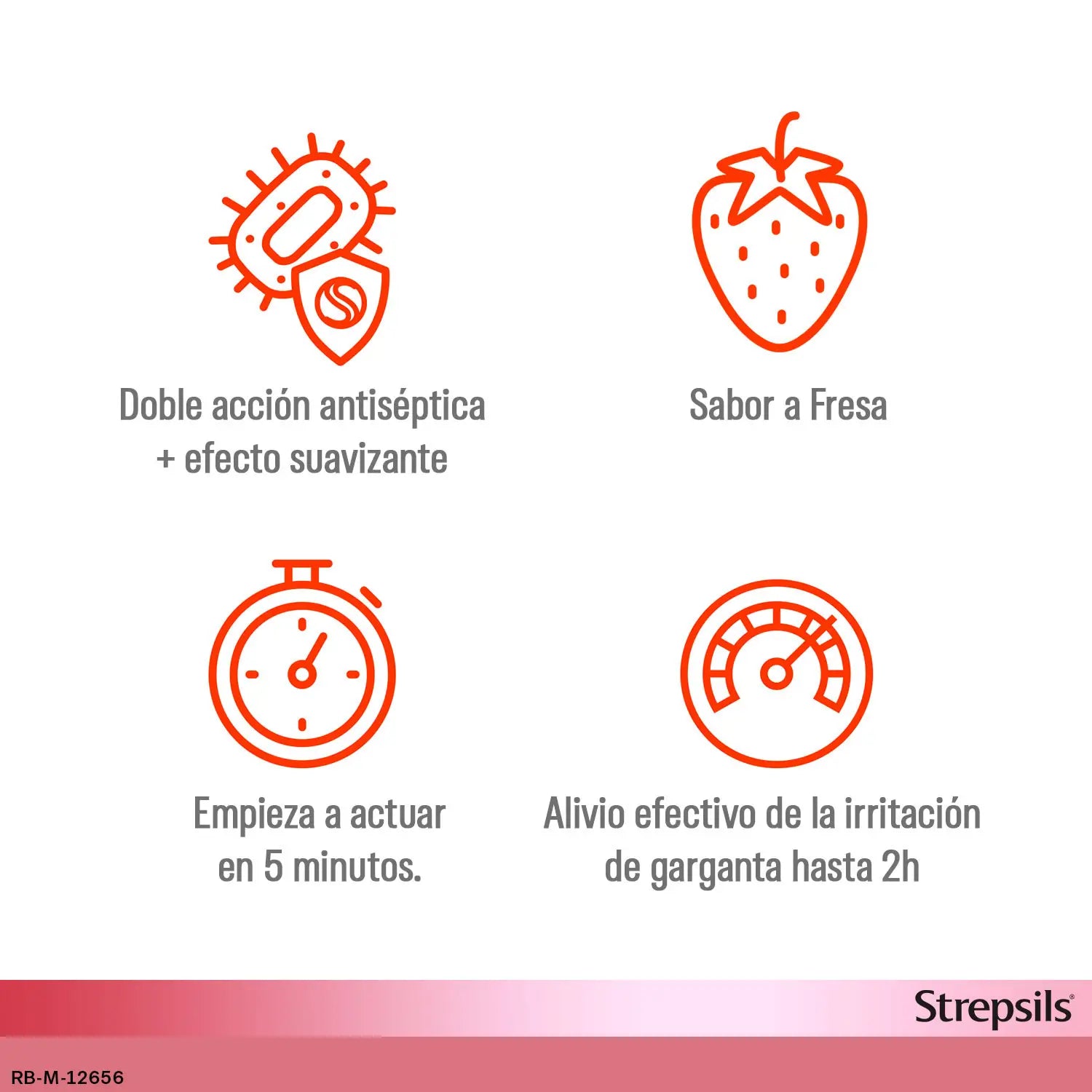 Strepsils Strawberry, 24 pastilhas