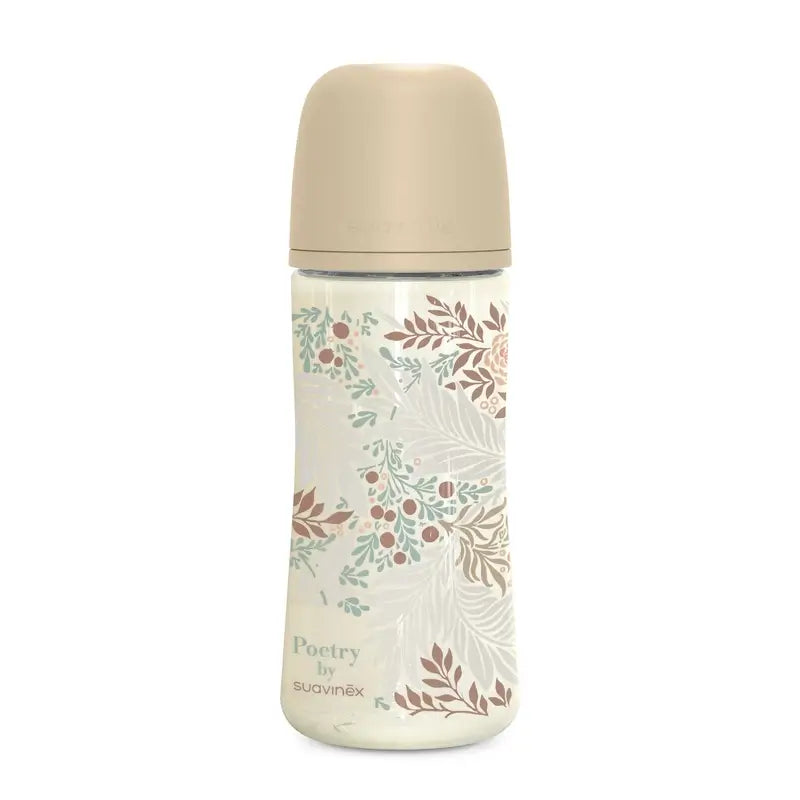 Suavinex Biberão 360 Ml, Fluxo denso (L), +6 meses, Poesia Bege