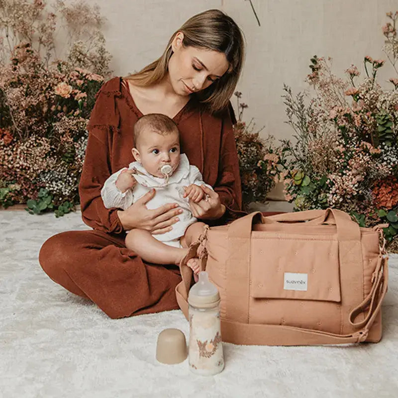 Suavinex Biberão 360 Ml, Fluxo denso (L), +6 meses, Poesia Bege