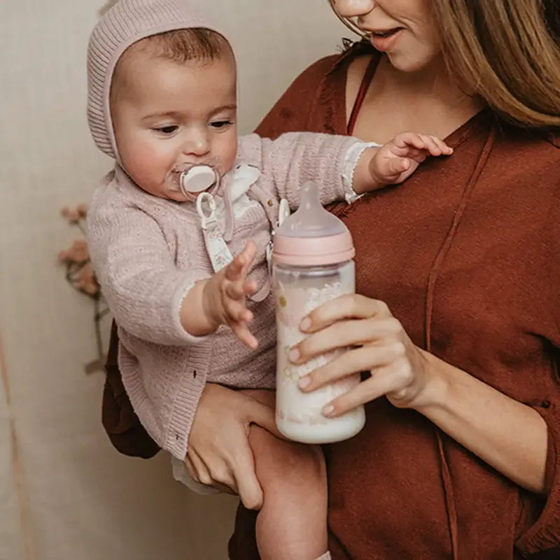 Suavinex Biberão 360 Ml, Fluxo denso (L), +6 meses, Rosa Poesia