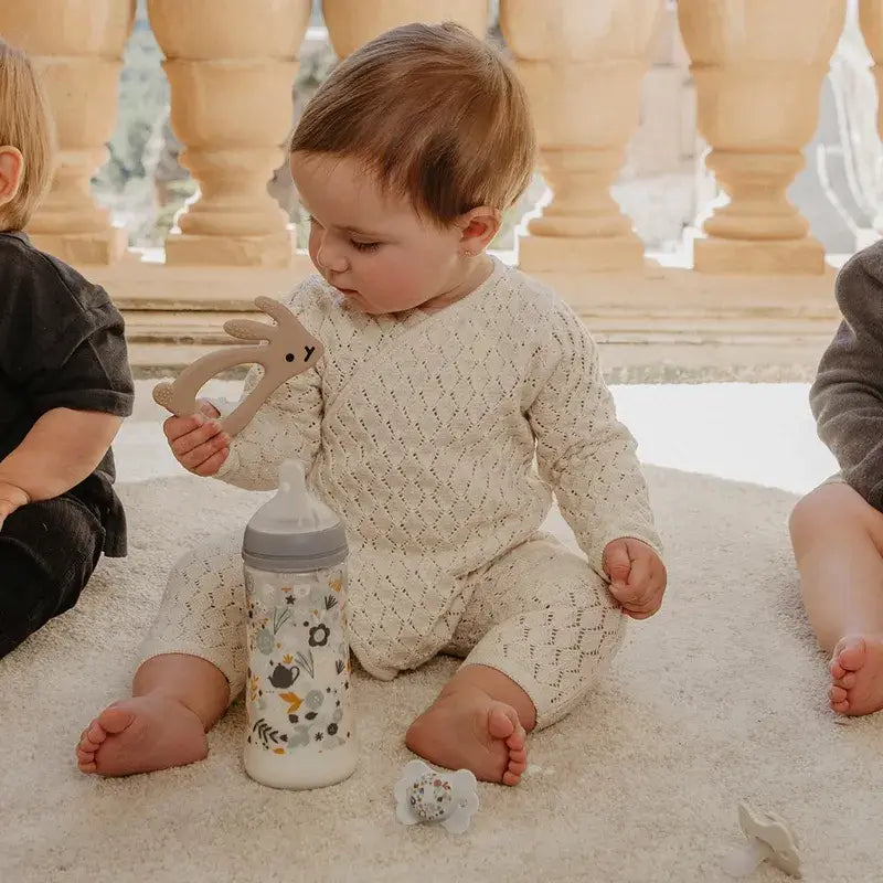 Suavinex Biberão 360 Ml, Fluxo denso (L), +6 meses, Azul Flores do País das Maravilhas