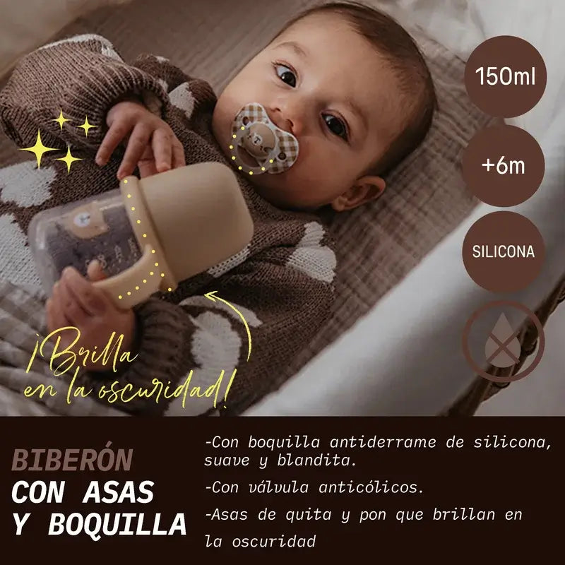 Suavinex Biberão Noite & Dia +6 Meses Rosa Selvagem&Livre, 150 ml