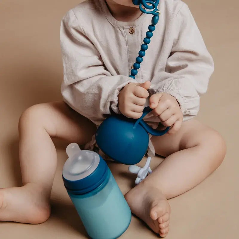 Suavinex Biberão de silicone 240 ml, Fluxo médio (M), +3 meses, Oceano profundo