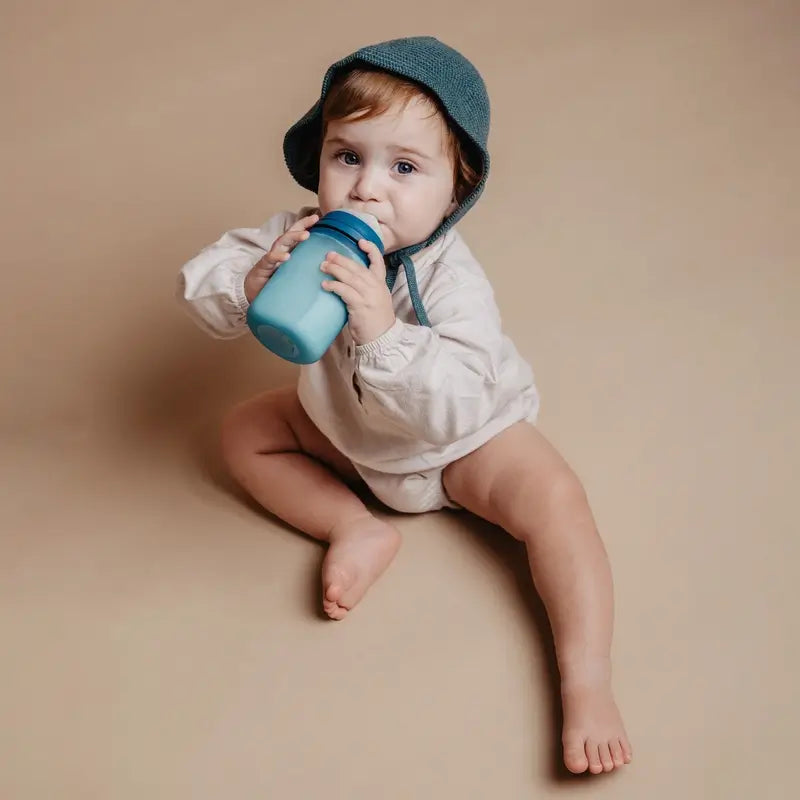 Suavinex Biberão de silicone 240 ml, Fluxo médio (M), +3 meses, Oceano profundo