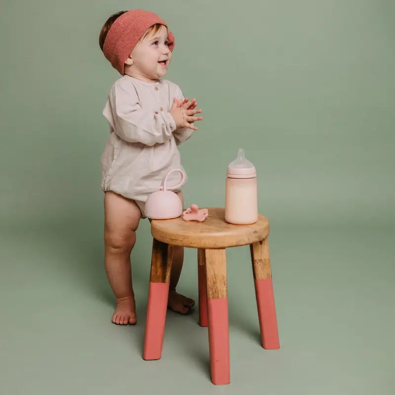 Suavinex biberão de silicone 240 ml, fluxo médio (M), +3 meses, água de rosas