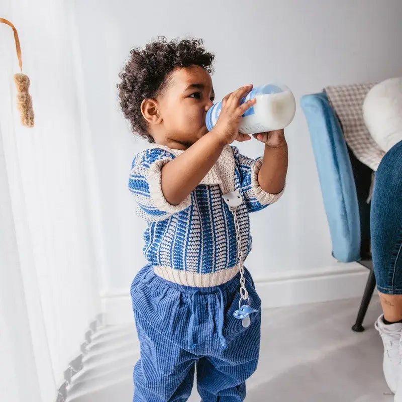 Suavinex Sx Pro Teat Biberão de fluxo denso (L) +6 meses Wild&Free Blue, 360 ml