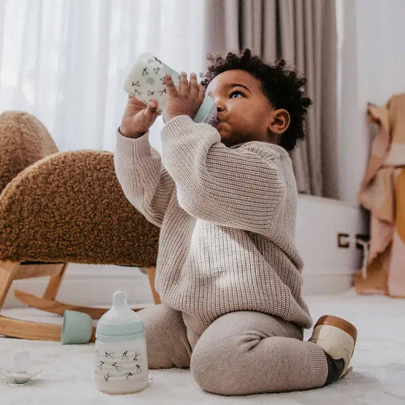 Suavinex Biberão Tetina Sx Pro Slow Flow (S) +0 Meses Passarinhos Verde, 150 ml