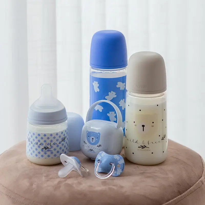 Suavinex Biberão Tetina Sx Pro Slow Flow (S) +0 Meses Wild&Free Azul, 150 ml