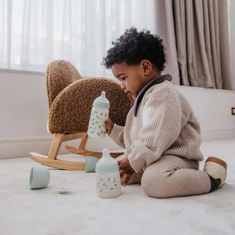 Suavinex Biberão Tetina Sx Pro Medium Flow (M) +3 Meses Pássaros Verde, 270 ml