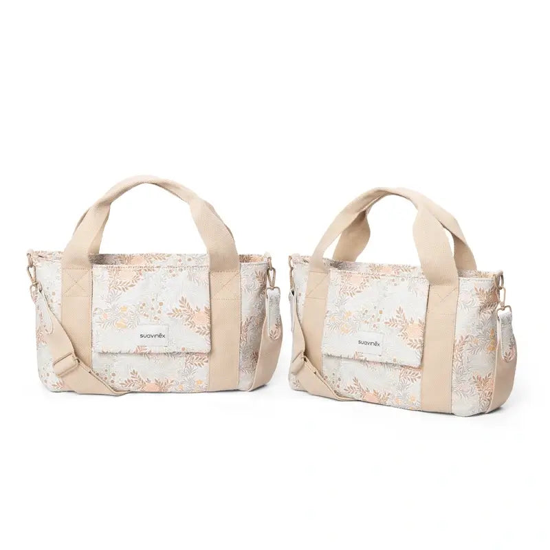 Suavinex Cesto de pão retangular com estampado bege Bolsa para carrinho de bebé