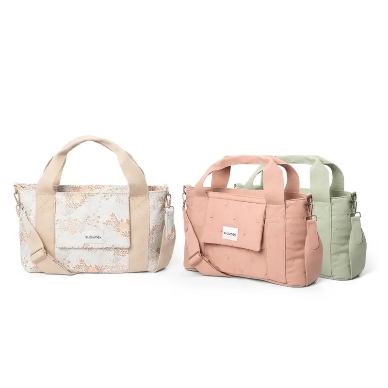 Suavinex Cesto de pão retangular com estampado bege Bolsa para carrinho de bebé