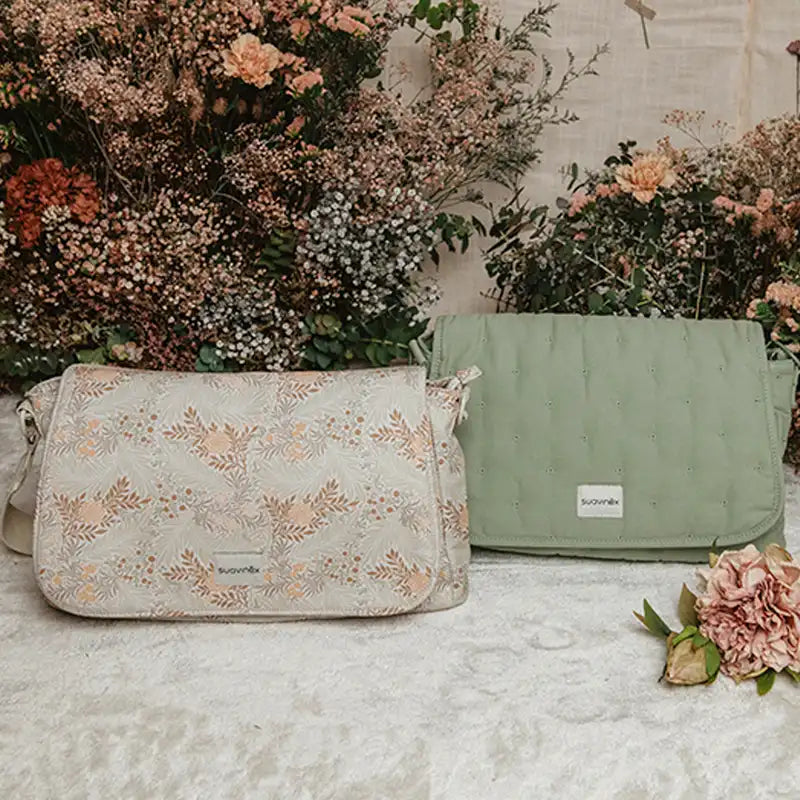 Suavinex Maternidade Bolsa de mão Poesia Bolsa de ombro estampada bege