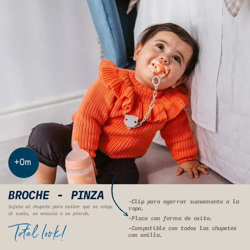 Suavinex Porta-chupeta Clip +0 Meses Wild&Free Azul