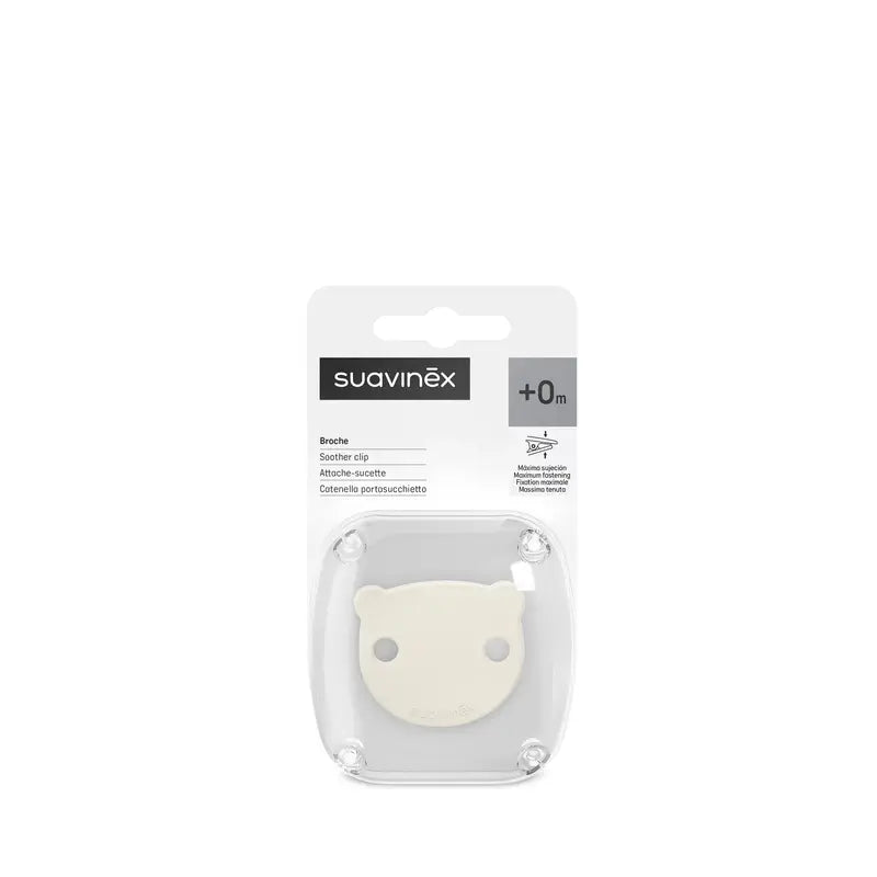 Suavinex Porta-chupetas Clip +0 Meses Wild&Free Bege