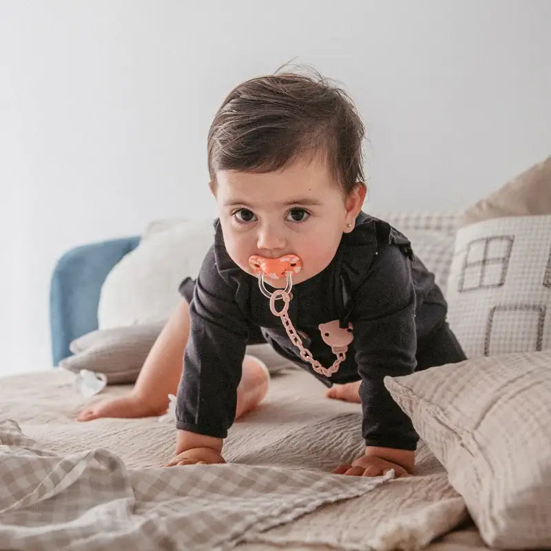 Suavinex Porta-chupetas Clip +0 Meses Wild&Free Rosa