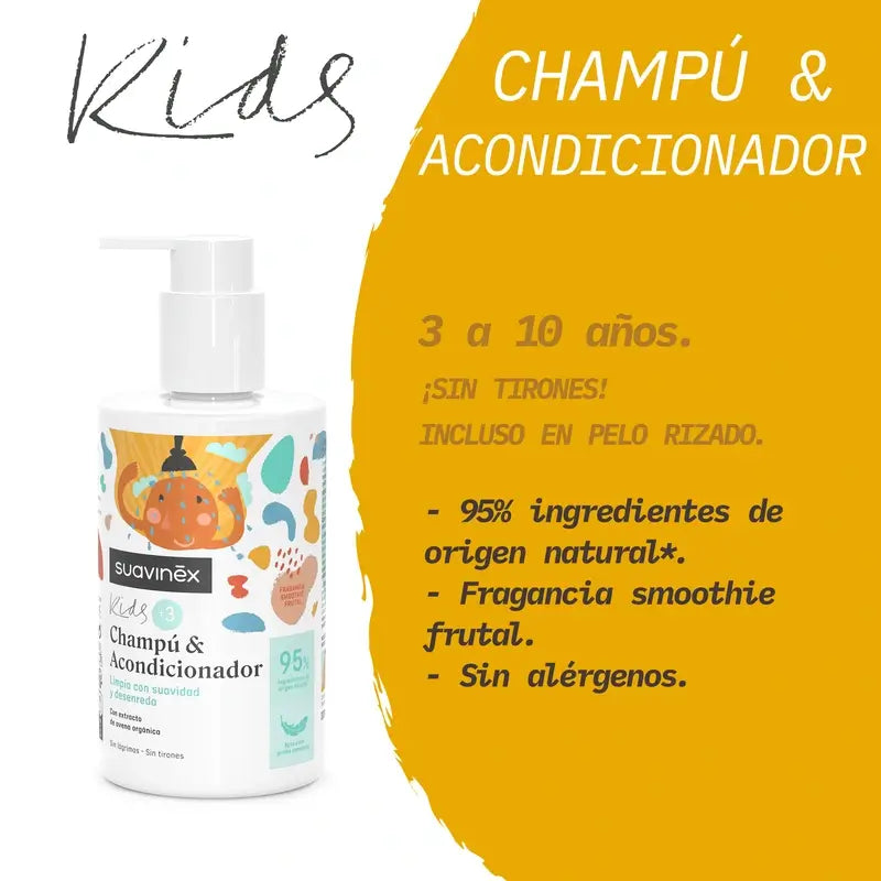 Suavinex Champô Condicionador 3 a 10 Anos, 300 Ml